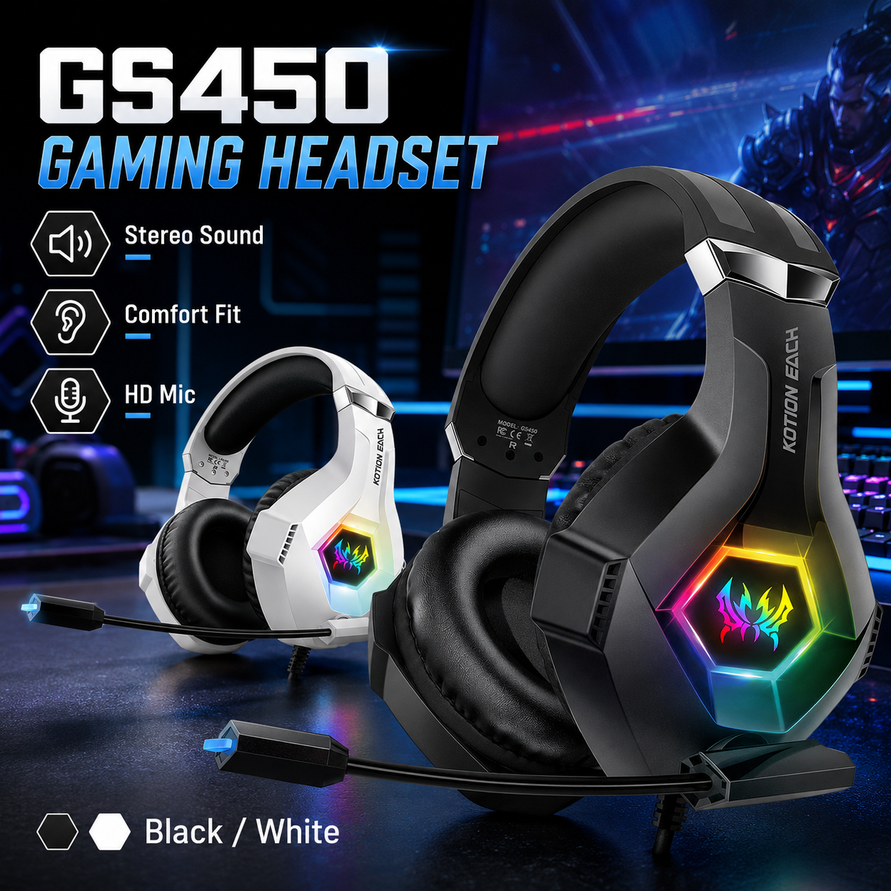 Pc Gaming Xbox - GS450 Wired Gaming Headset RGB LED