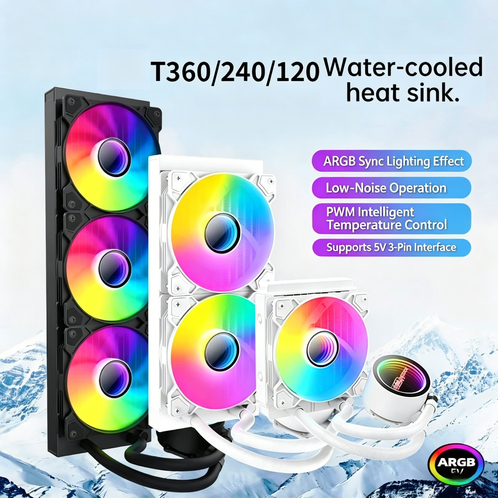 Pc Water Cooling - Ice Soul T120/T240/T360 ARGB CPU Water