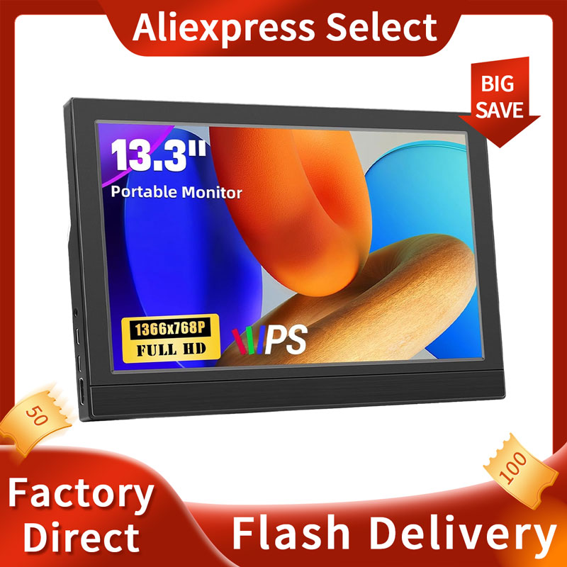 Portable Monitor 13.3Inch LED  - Pc Gaming On Mobile 리뷰 및 가격