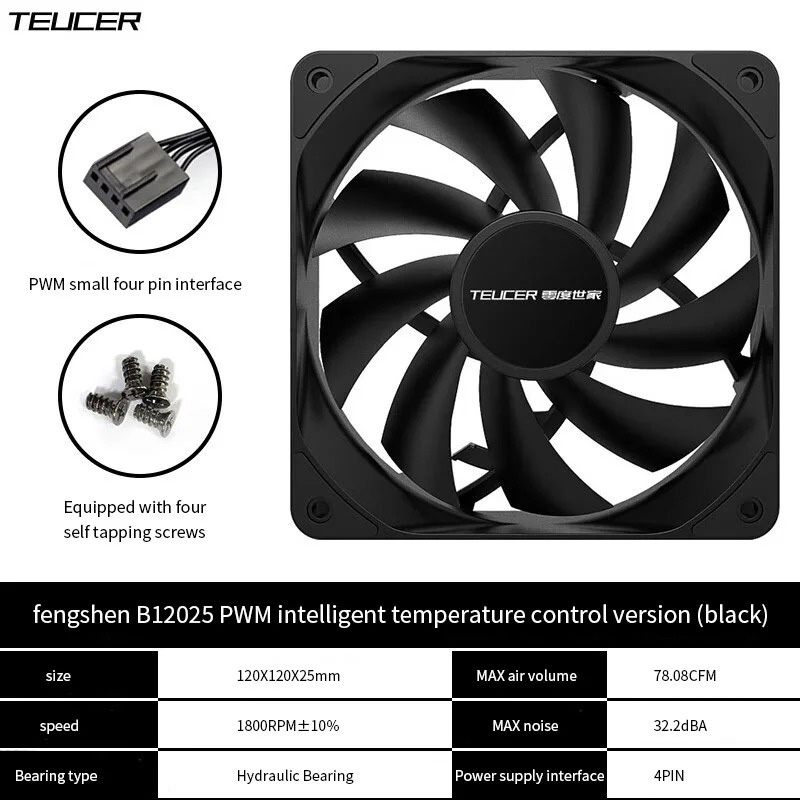 Teucer 12cm Chassis Fan PWM Co - Pc Water Cooling 리뷰 및 가격