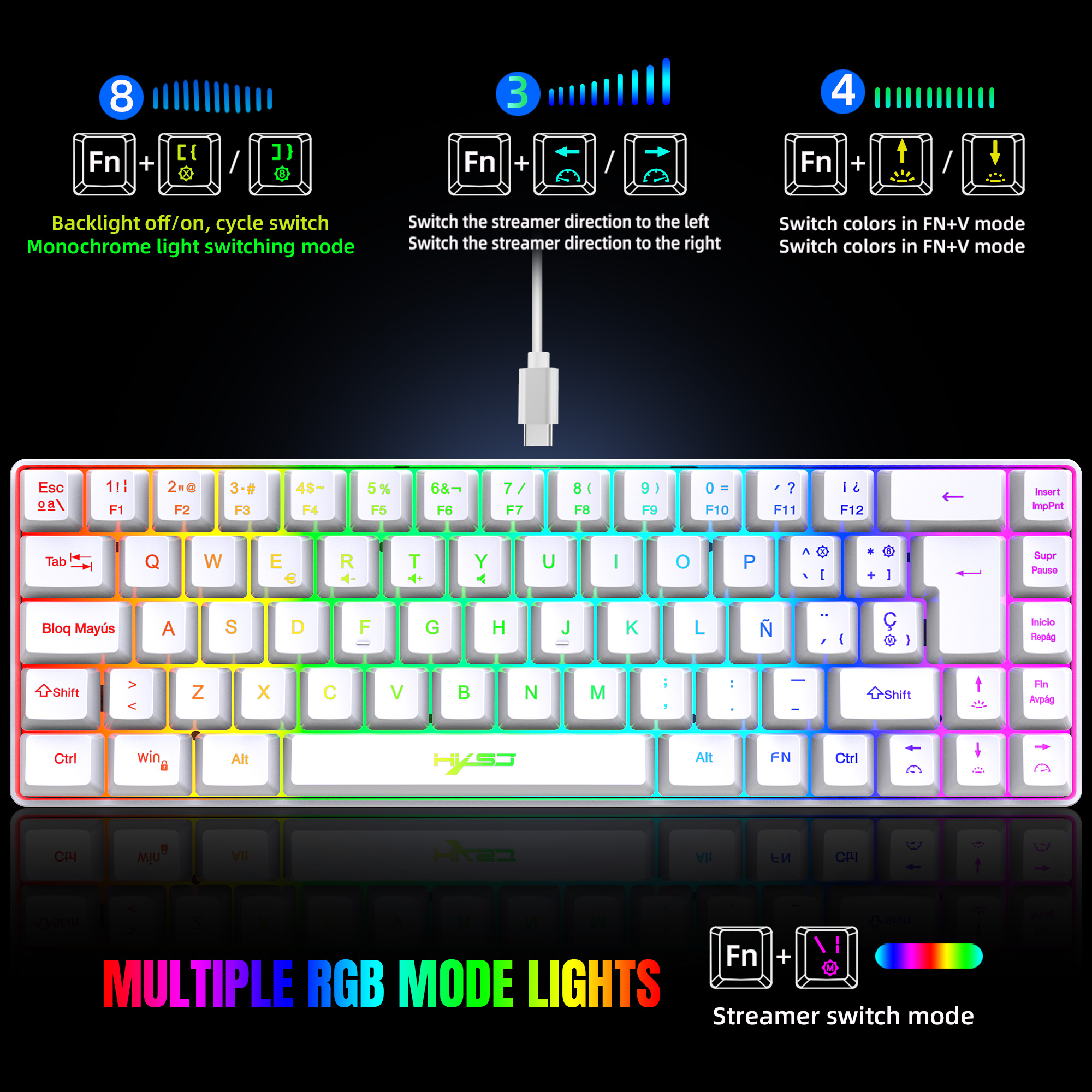 Hot sale!Spanish 69-key RGB ba - Pc Gaming On Sale 리뷰 및 가격