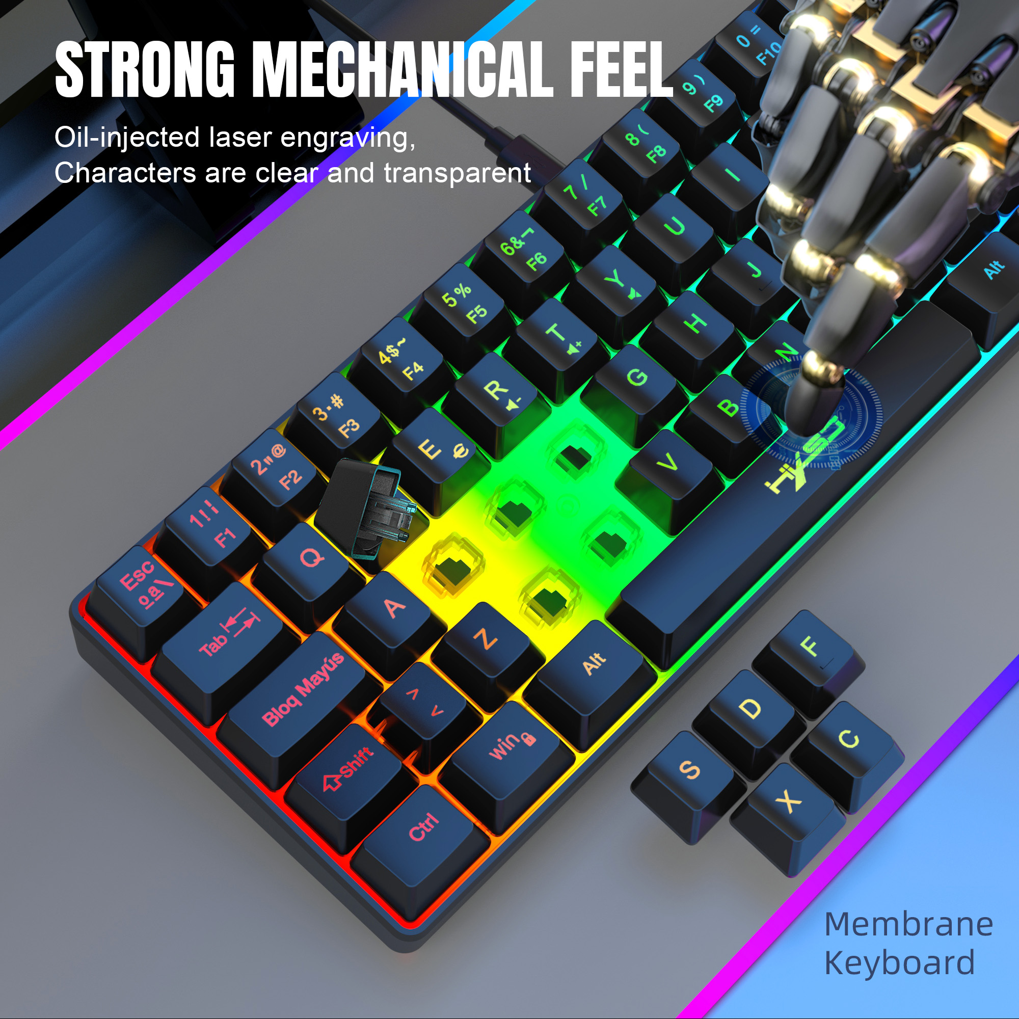 Hot sale!Spanish 69-key RGB ba - Pc Gaming On Sale 리뷰 및 가격