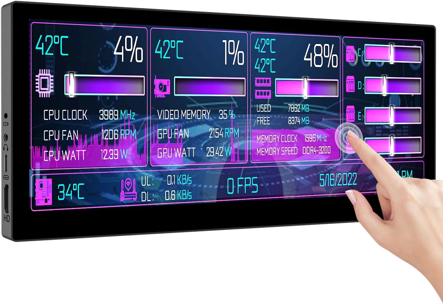 10.3inch Small Touchscreen Mon - Pc Gaming On Mobile 리뷰 및 가격